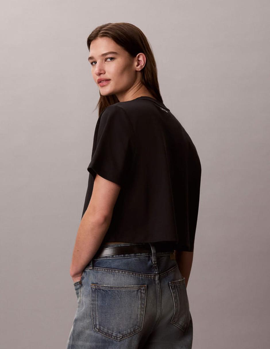 Playera manga corta ck cuello redondo para mujer