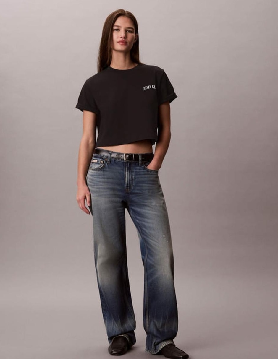 Playera manga corta ck cuello redondo para mujer