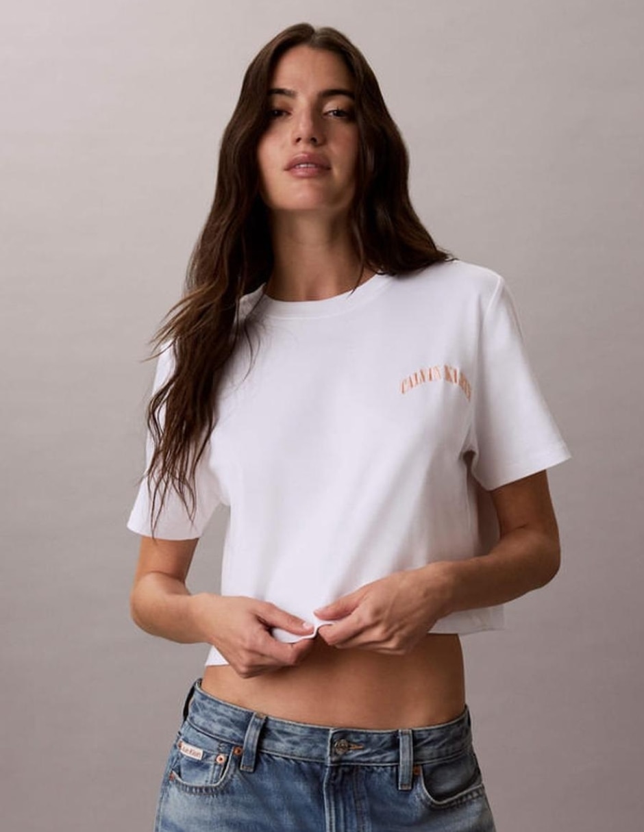 Playera manga corta cuello redondo para mujer Playera manga corta cuello redondo para mujer