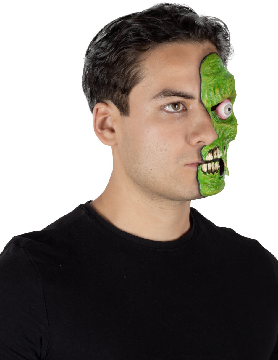Maquillaje para disfraz de media máscara zombie efecto especial 5