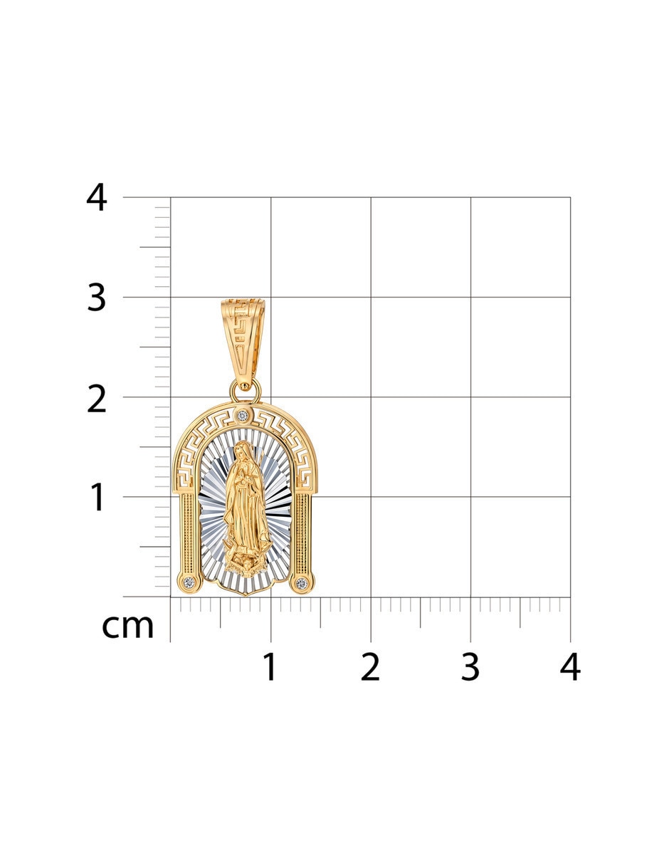 Medalla de Virgen Joyerias Bizzarro de oro amarillo 14 k zirconia