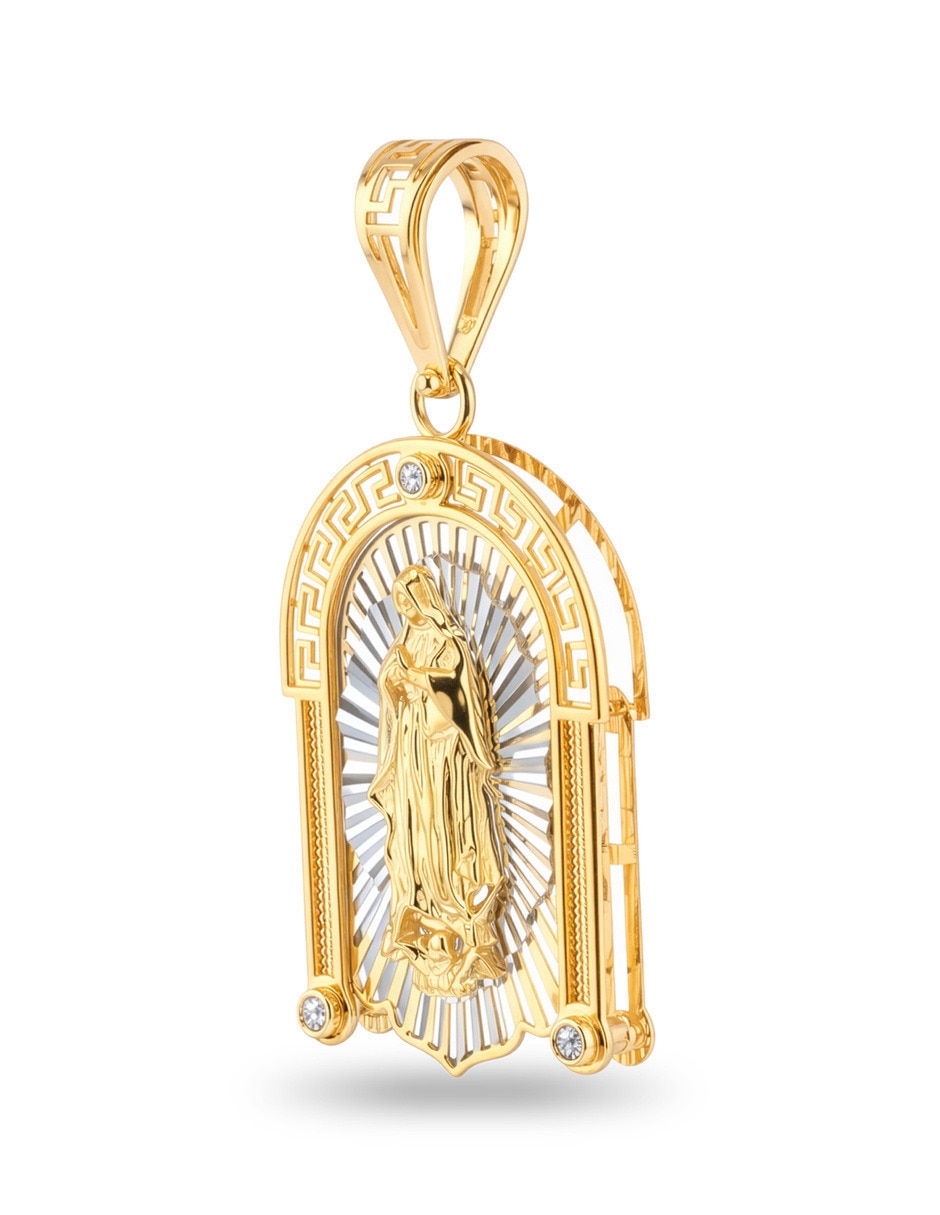 Medalla de Virgen Joyerias Bizzarro de oro amarillo 14 k zirconia