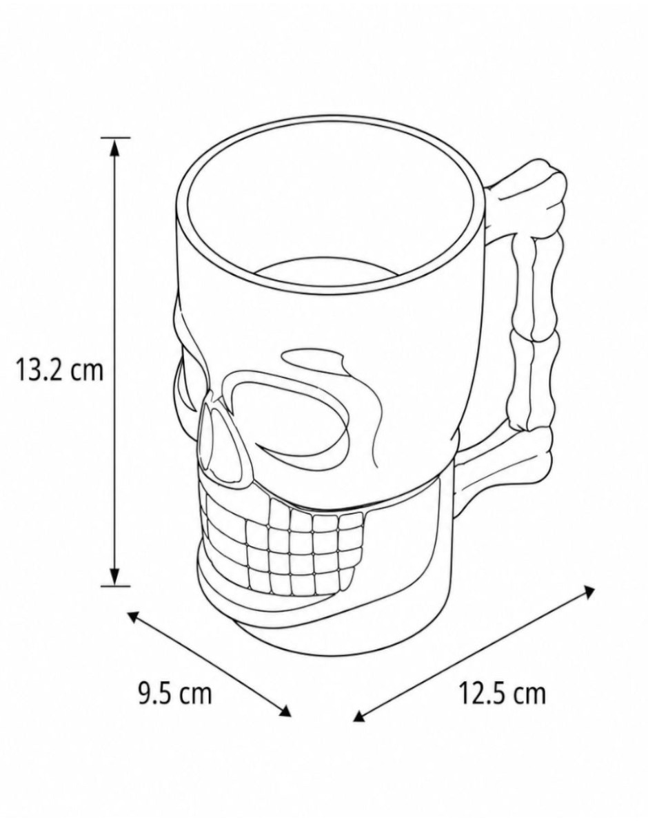 Vaso para cerveza Ideen Calavera de vidrio con 1 pieza