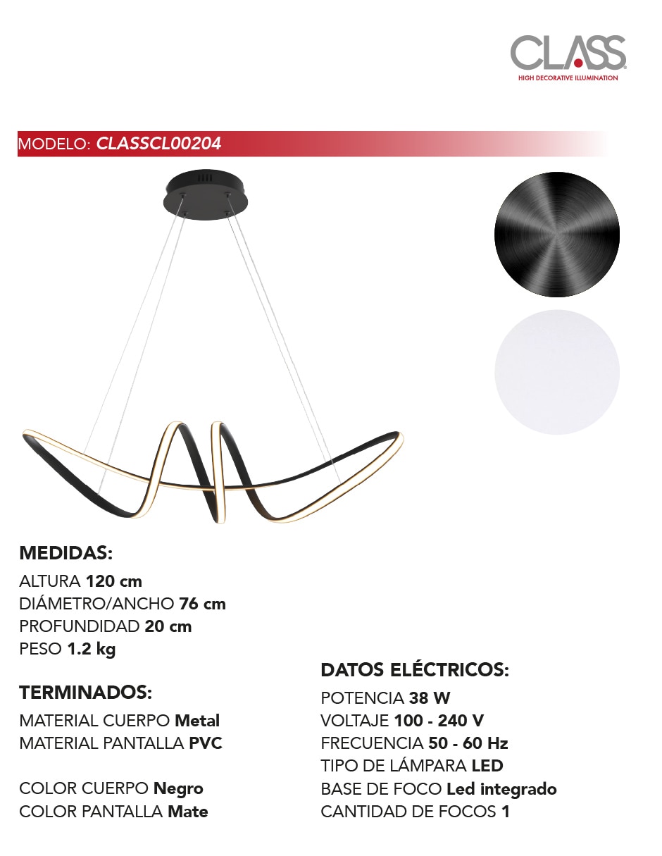 Lampara colgante Class led