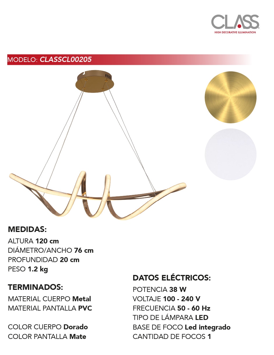 Lampara colgante Class Led
