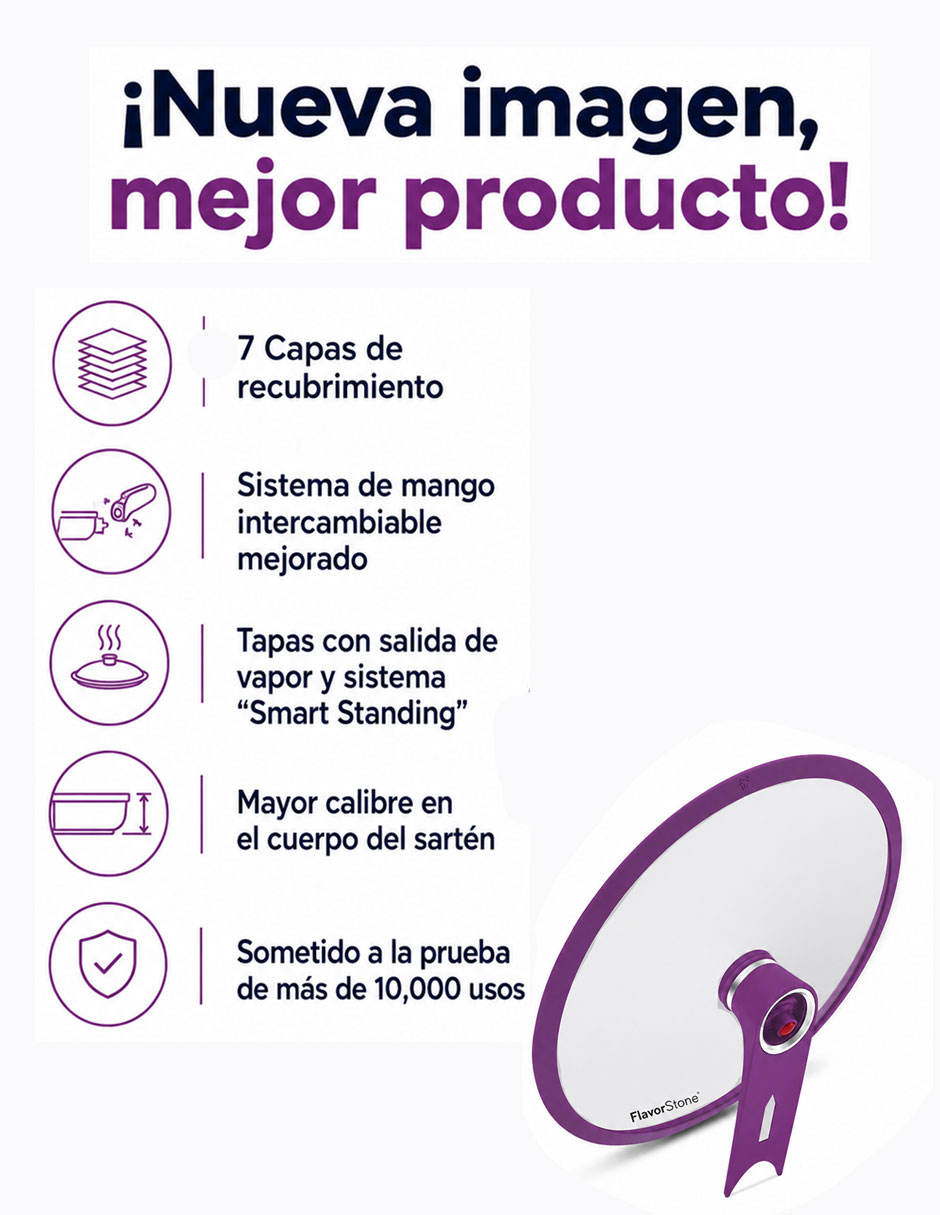 Batería de cocina Flavor Stone de acero antiadherente 10 piezas
