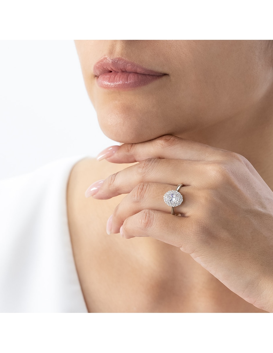Anillo de compromiso de oro 14 k zirconia 2