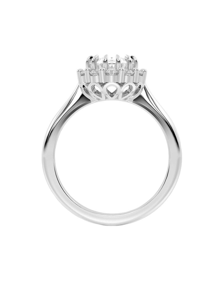 Anillo de compromiso de oro 14 k zirconia 4