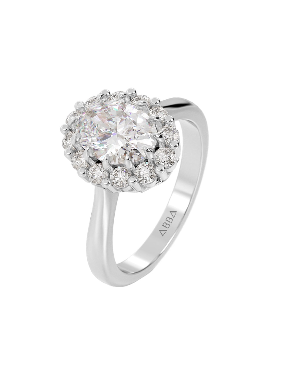 Anillo de compromiso de oro 14 k zirconia 5