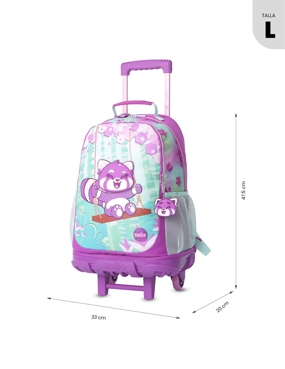 Mochila con ruedas escolar rue bomper bambu para niña 7