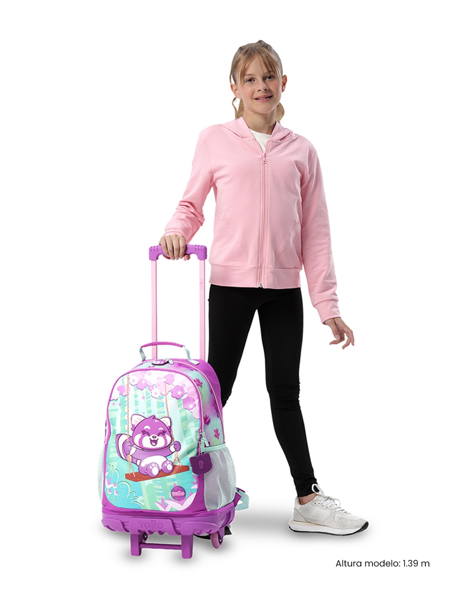 Mochila con ruedas escolar rue bomper bambu para niña 2