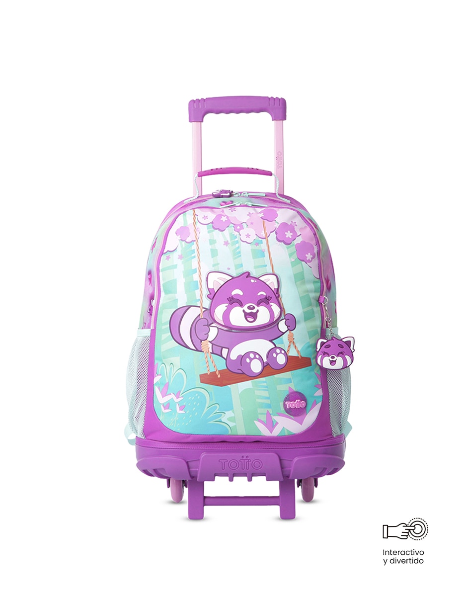 Mochila con ruedas escolar rue bomper bambu para niña 3
