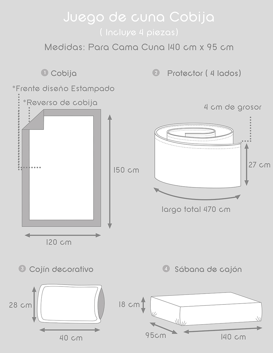 Juego de cuna Cielo 4 piezas 6