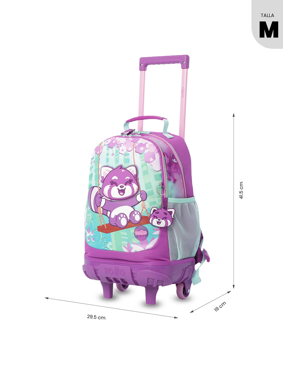 Mochila con ruedas escolar rue bomper bambu para niña 7