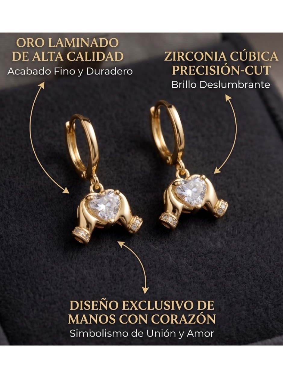 Aretes y collar de corazón de oro laminado 14 K Zirconia cúbica 2