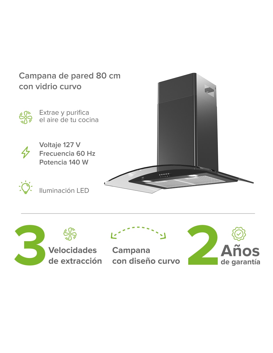 Campana de pared CEV80N de acero inoxidable