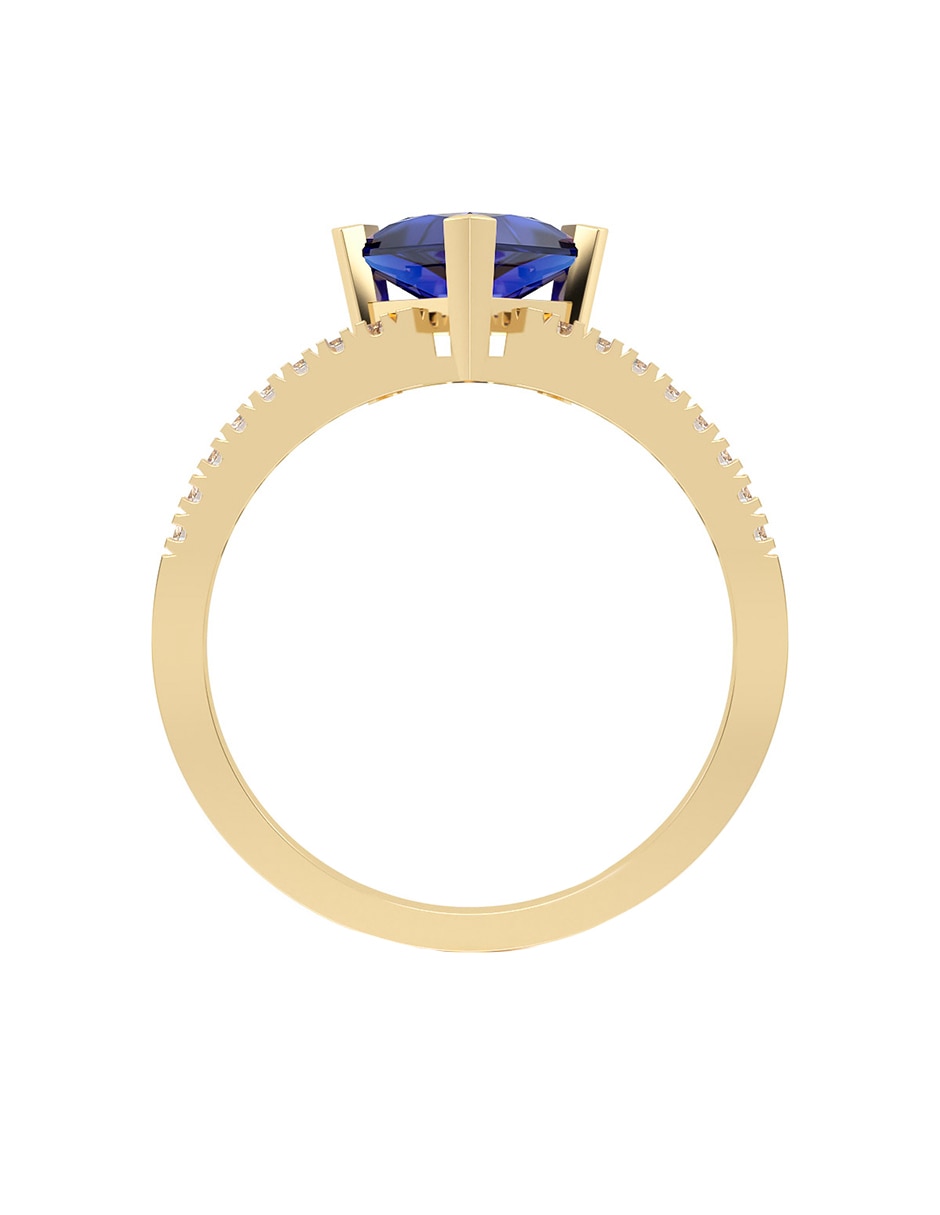 Anillo de compromiso de oro 14 K zirconia 2