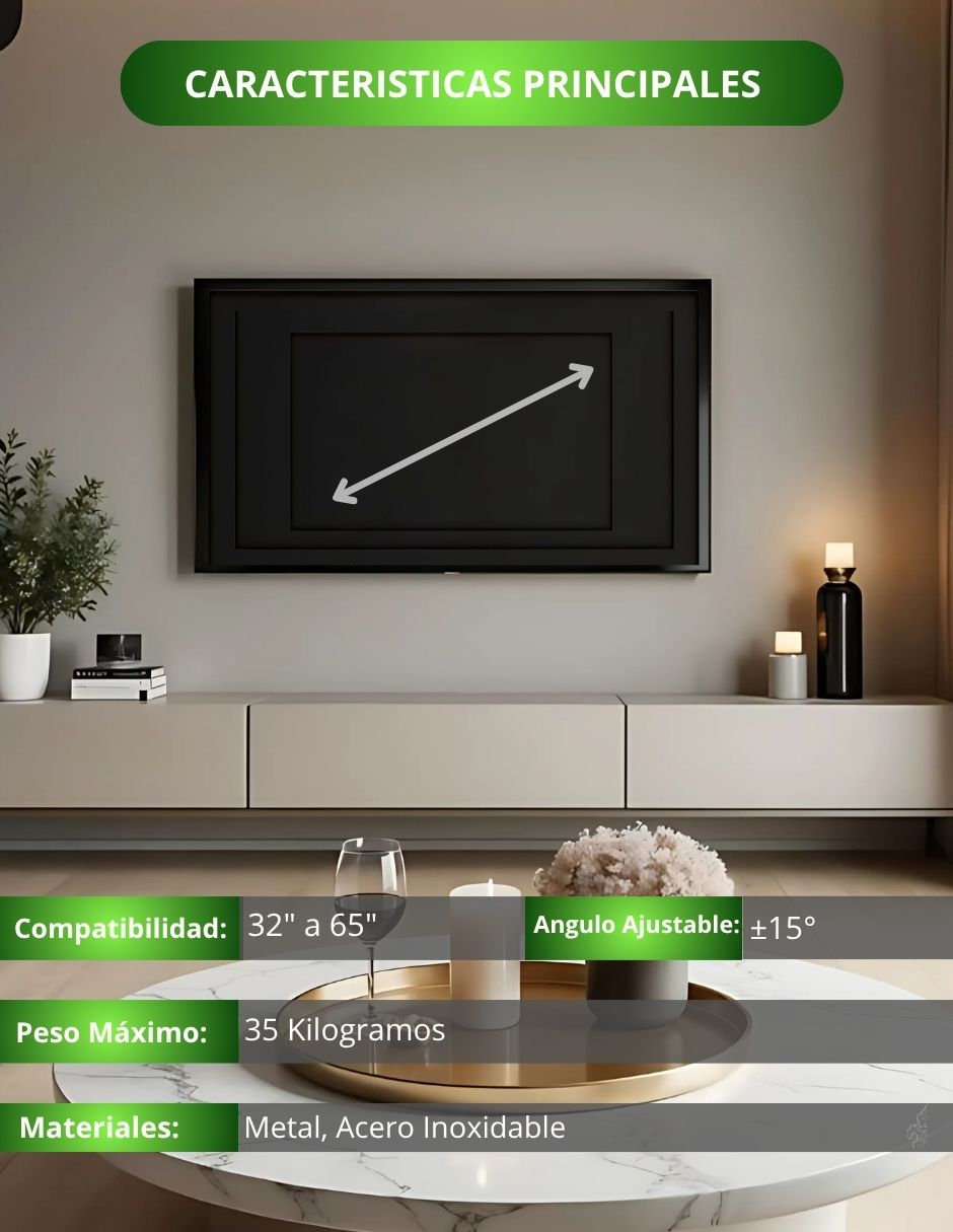 Soporte piso para pantalla fijo 32 - 65 pulgadas 2