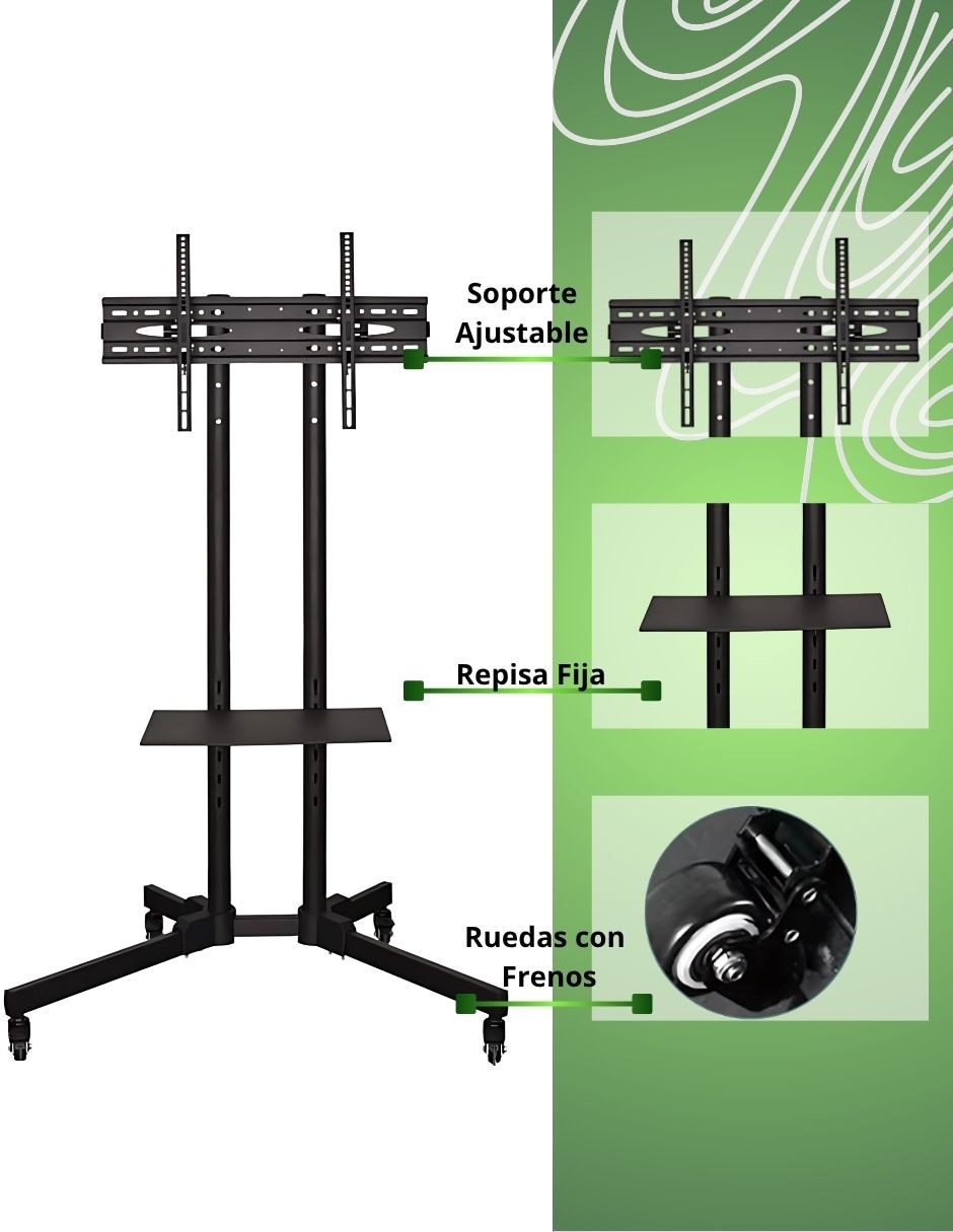 Soporte piso para pantalla fijo 32 - 65 pulgadas 4