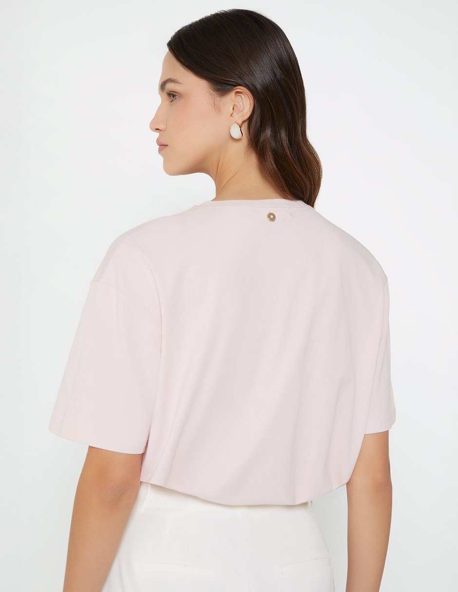 Playera manga corta Studio F cuello redondo para mujer