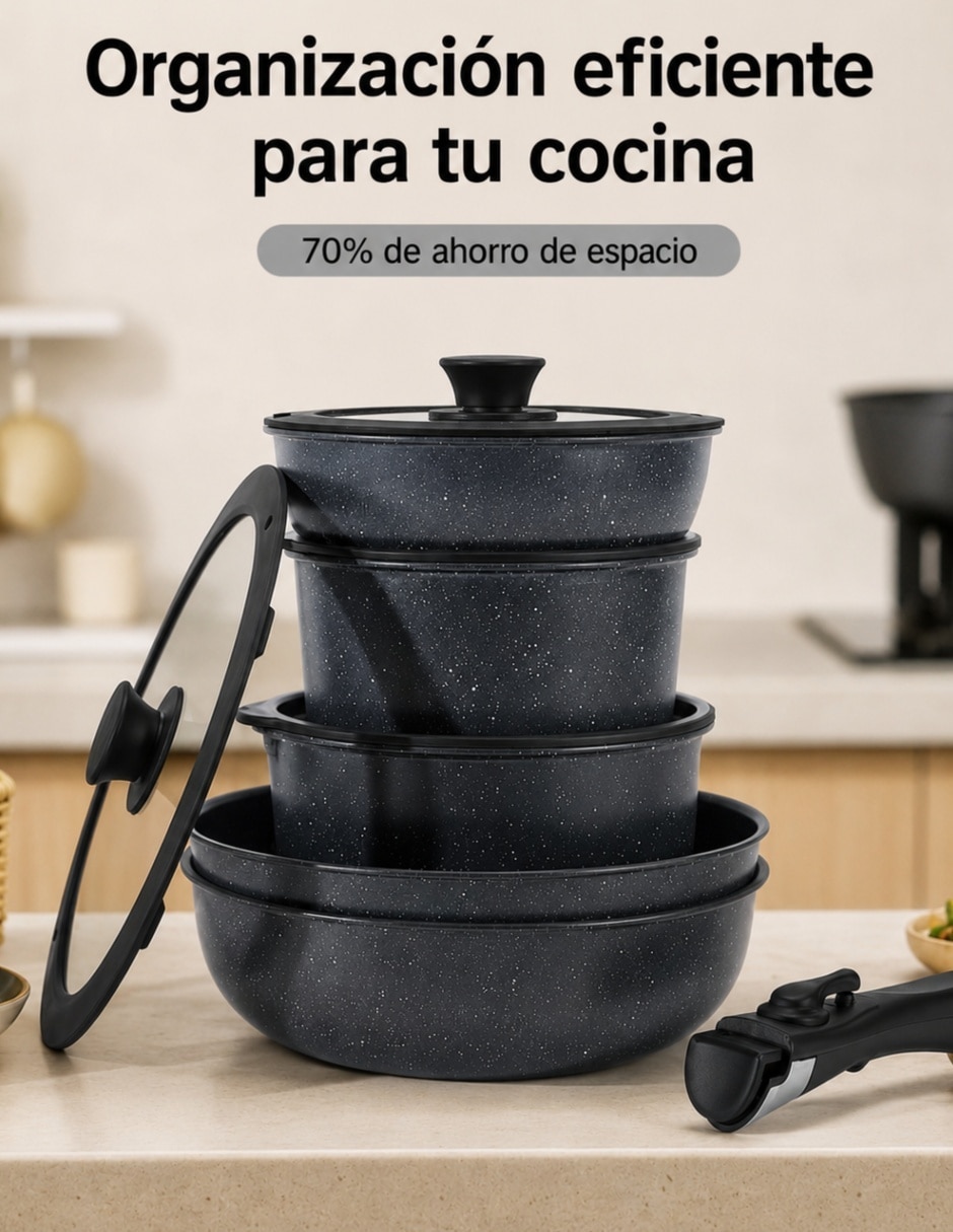 Batería de cocina U Shop antiadherente sin pfoa 15 piezas