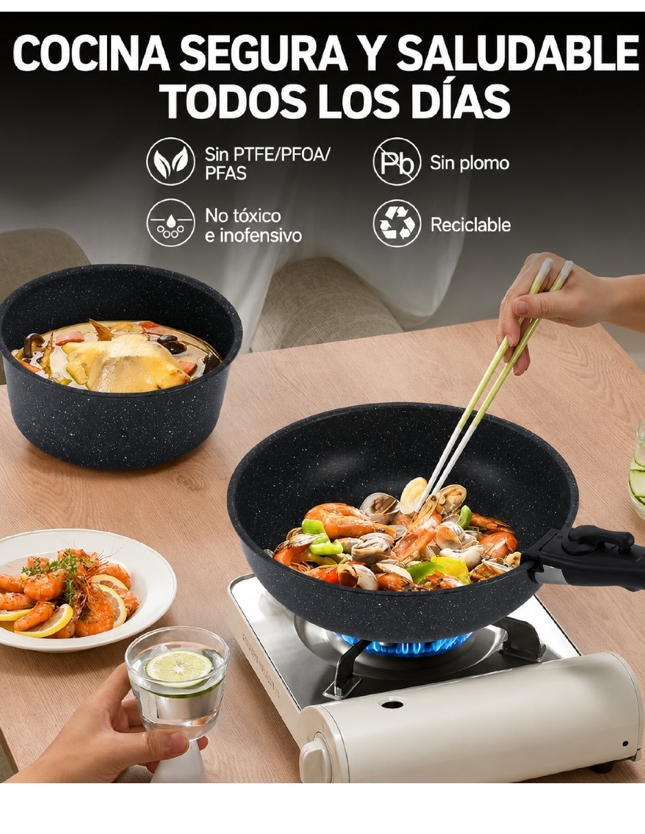 Batería de cocina U Shop antiadherente sin pfoa 15 piezas