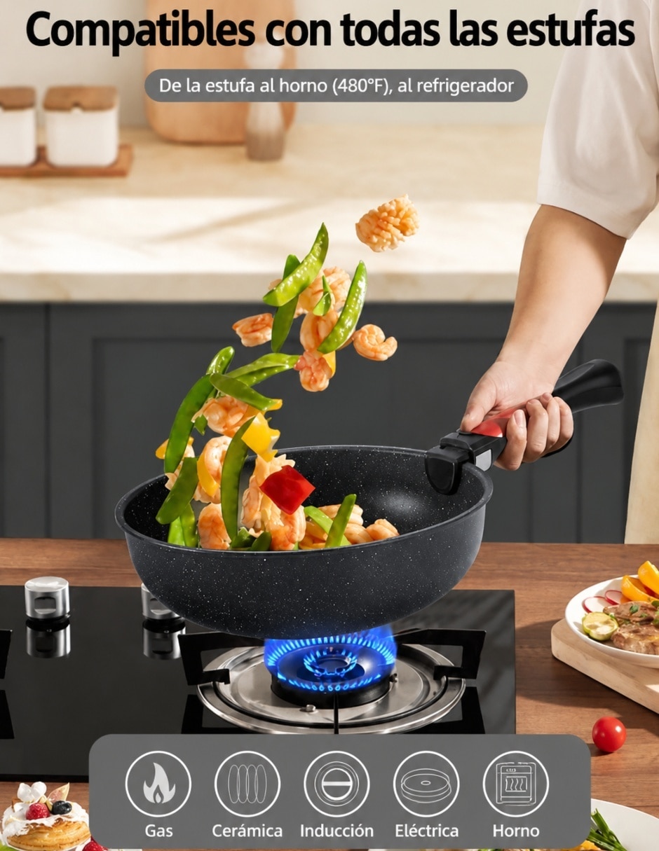 Batería de cocina U Shop antiadherente sin pfoa 15 piezas