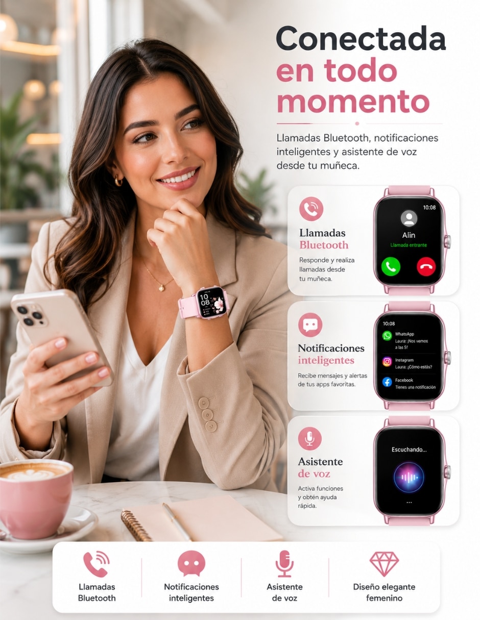Set Audífonos In-Ear G-tide audífonos g-tide l42 rosa con smartwatch futurem fm13 rosa inalámbrica con cancelación de ruido