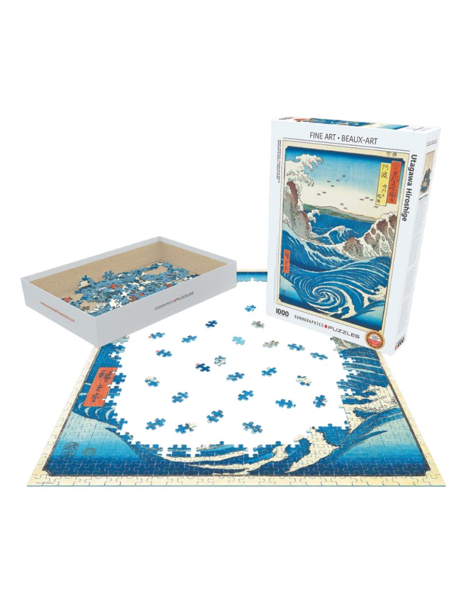 Rompecabezas Obras de arte Utagawa Hiroshige Las Olas de Naruto Eurographics 1000 piezas