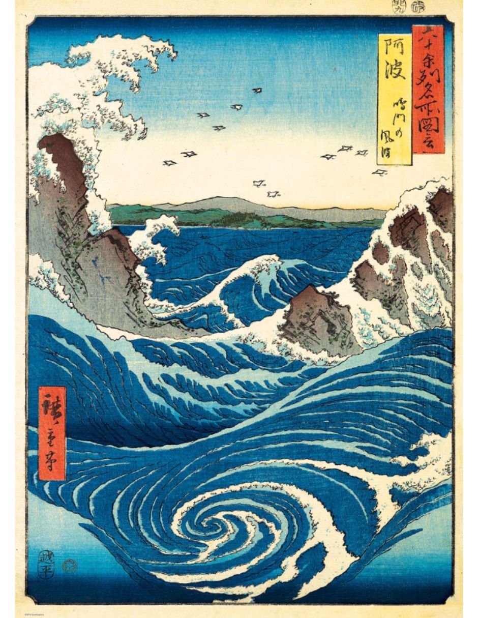 Rompecabezas Obras de arte Utagawa Hiroshige Las Olas de Naruto Eurographics 1000 piezas