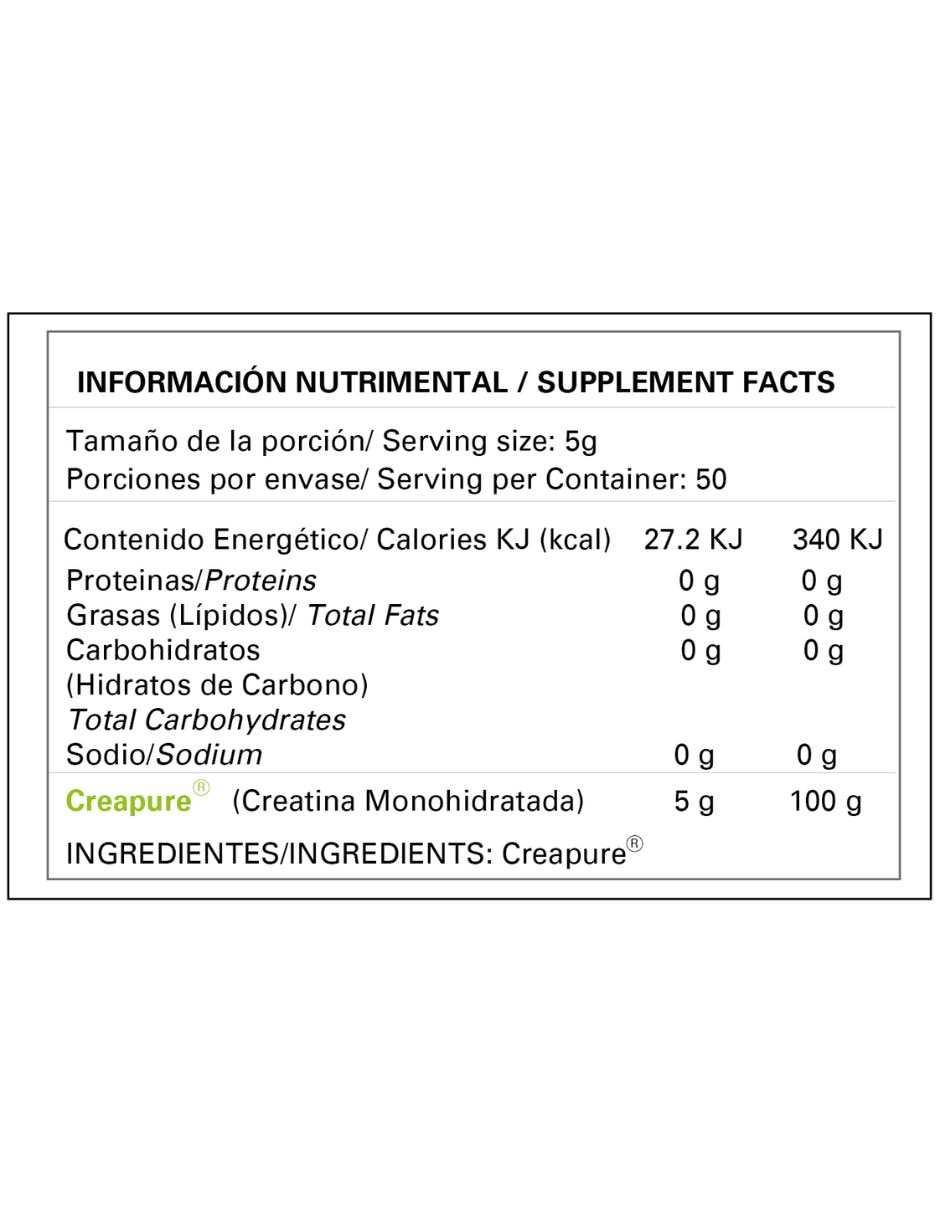 Creatina creapure Alpha Nutrition con creatina monohidratada