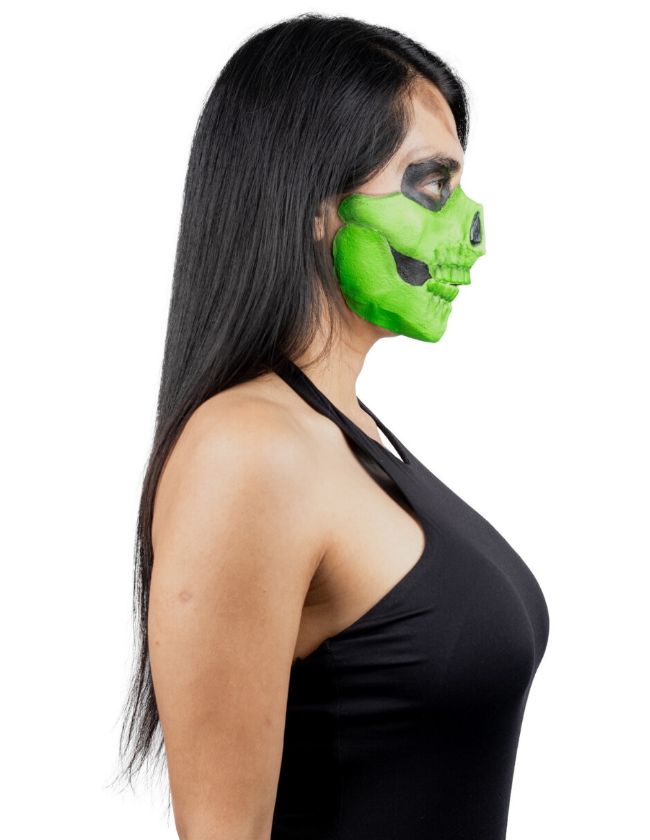 Maquillaje para disfraz de media máscara de calavera Rev