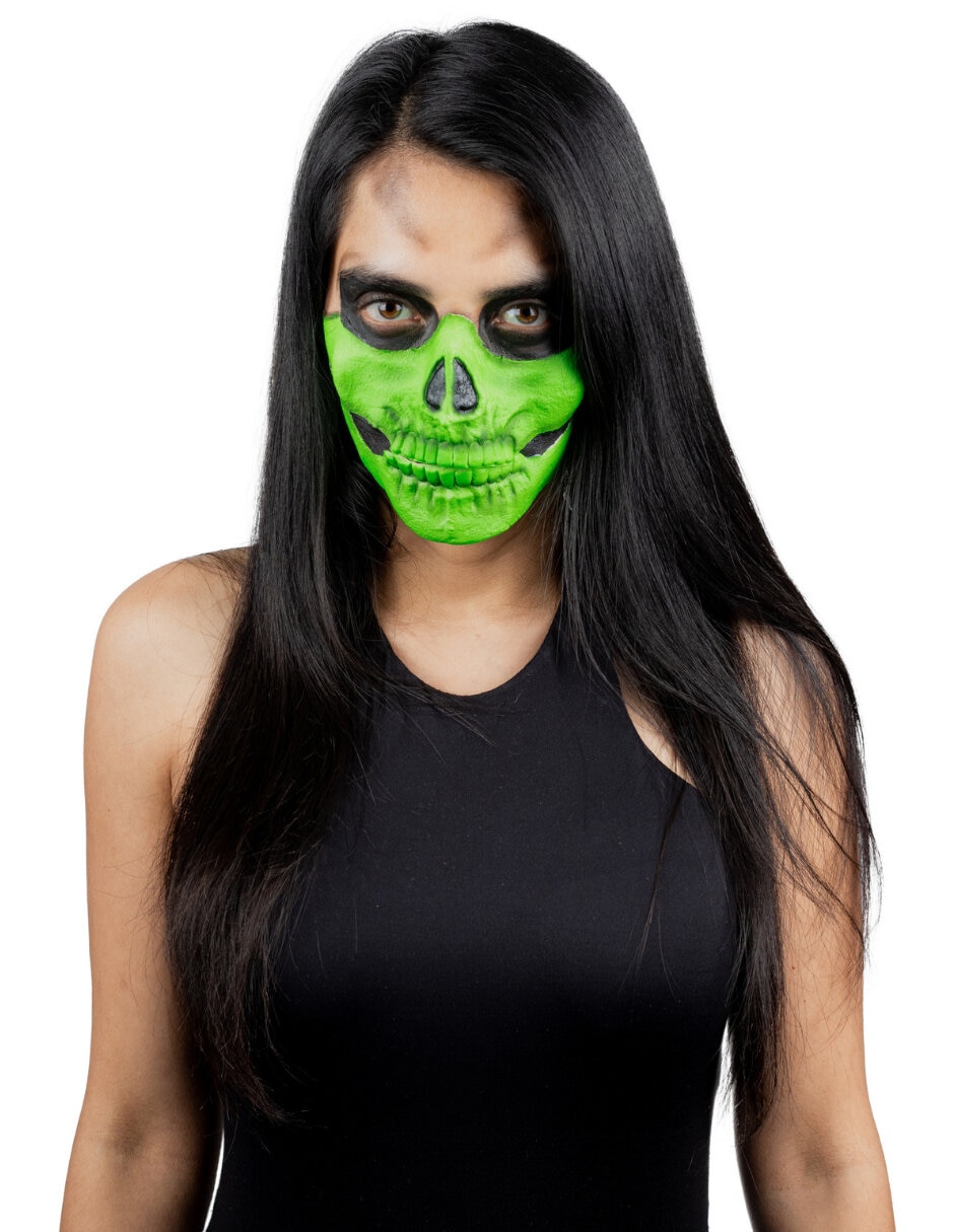 Maquillaje para disfraz de media máscara de calavera Rev