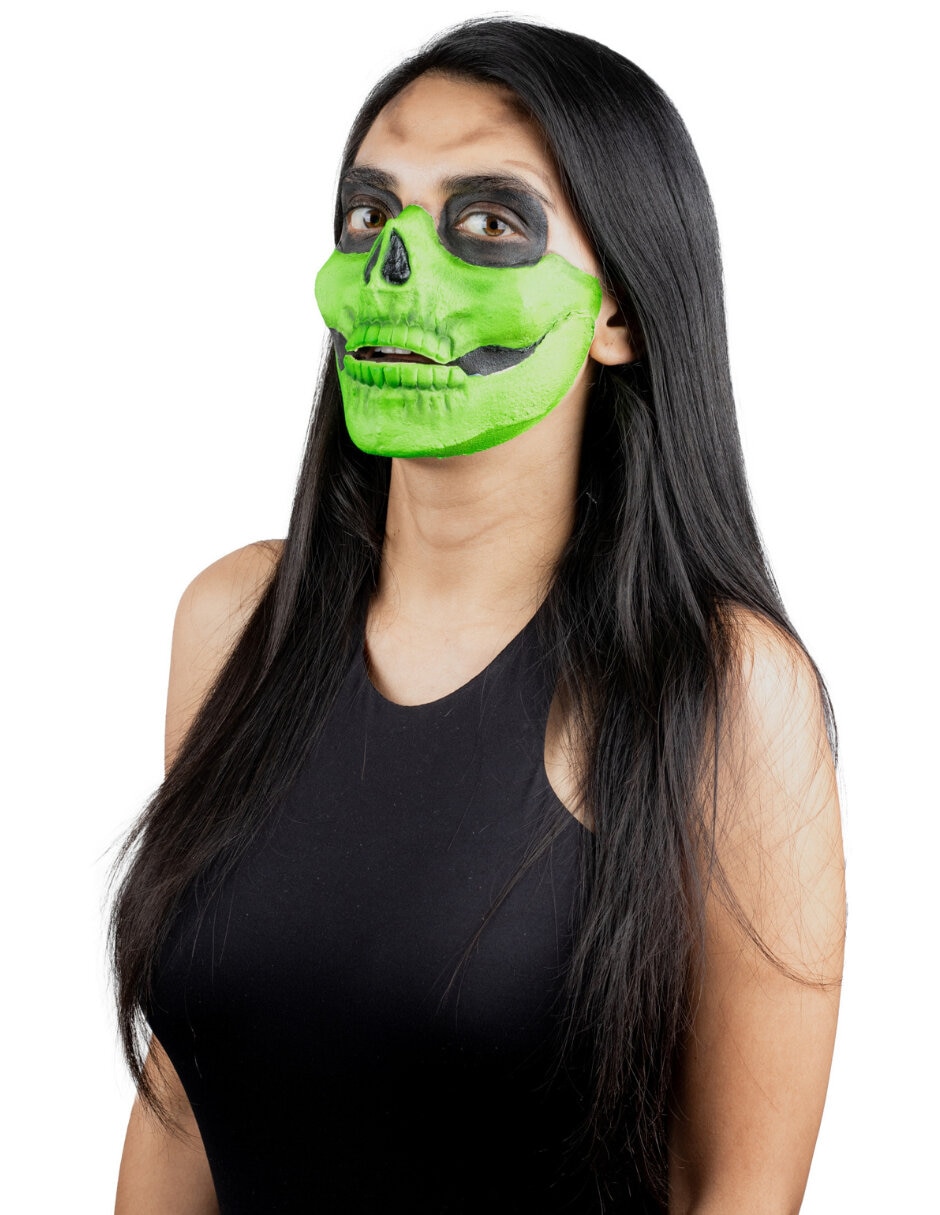 Maquillaje para disfraz de media máscara de calavera Rev