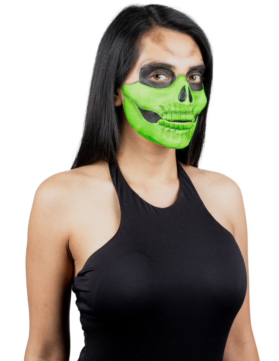 Maquillaje para disfraz de media máscara de calavera Rev