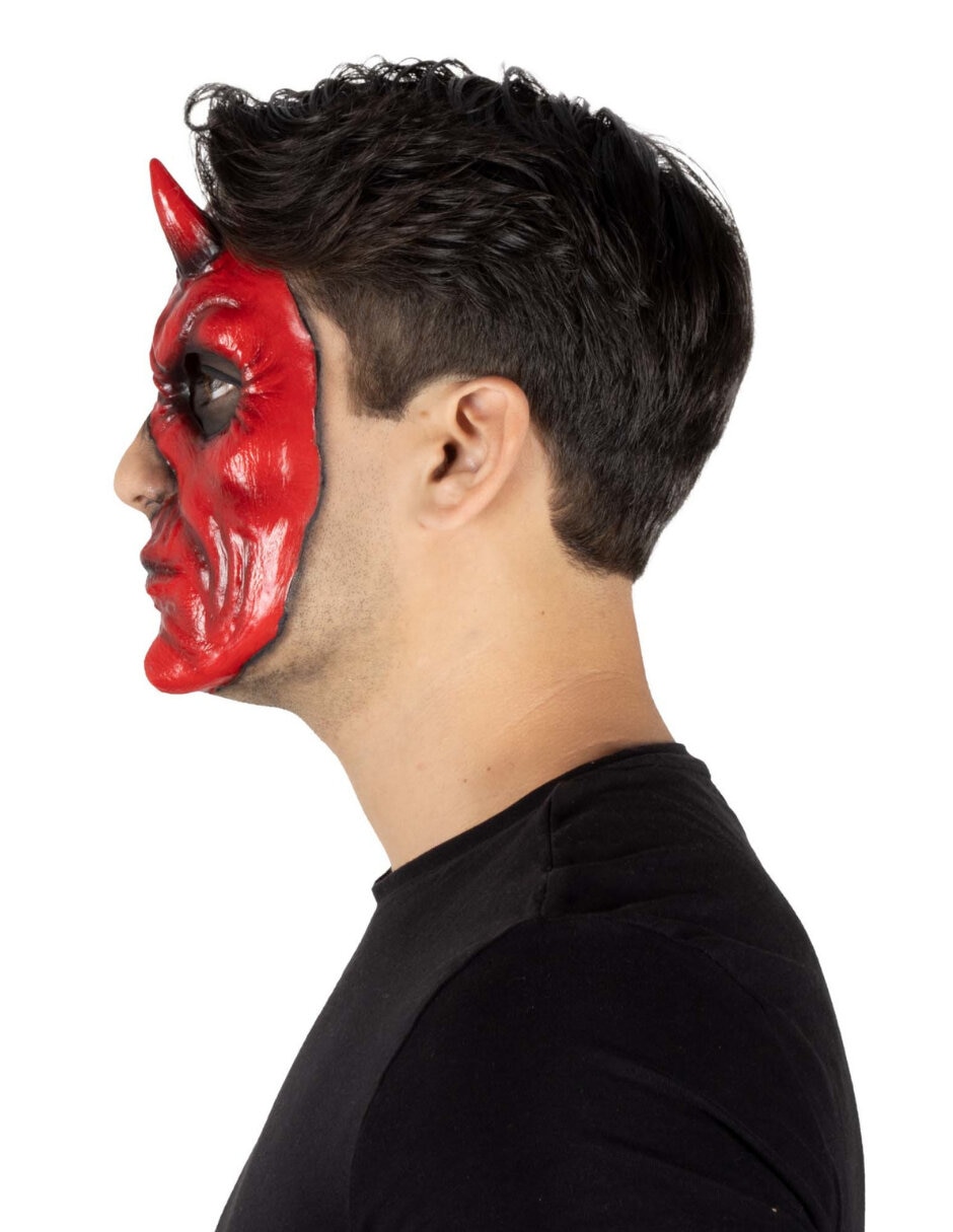 Maquillaje para disfraz de media máscara efecto especial diablo Rev