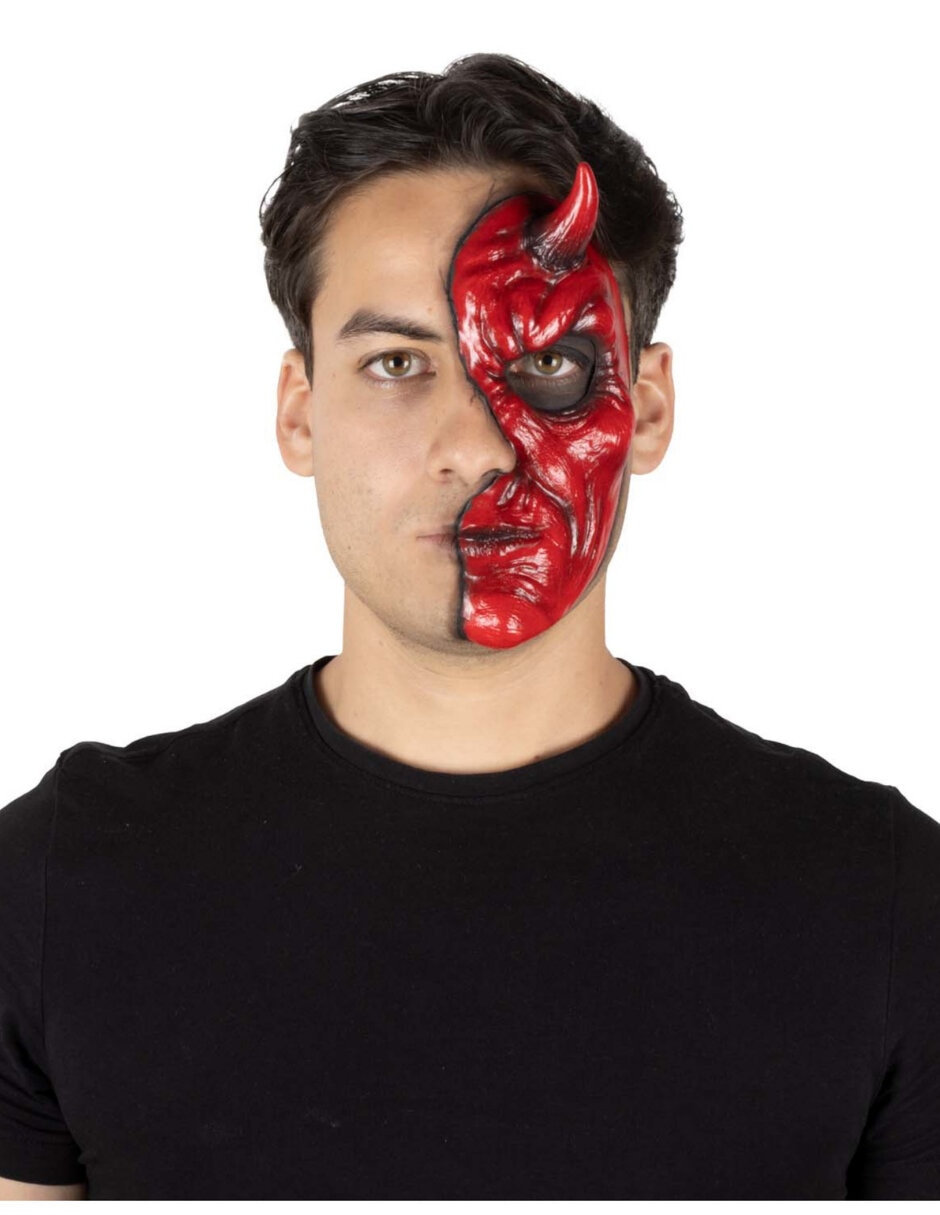 Maquillaje para disfraz de media máscara efecto especial diablo Rev