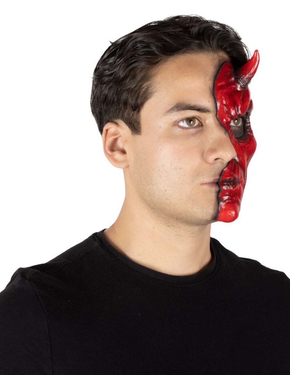 Maquillaje para disfraz de media máscara efecto especial diablo Rev