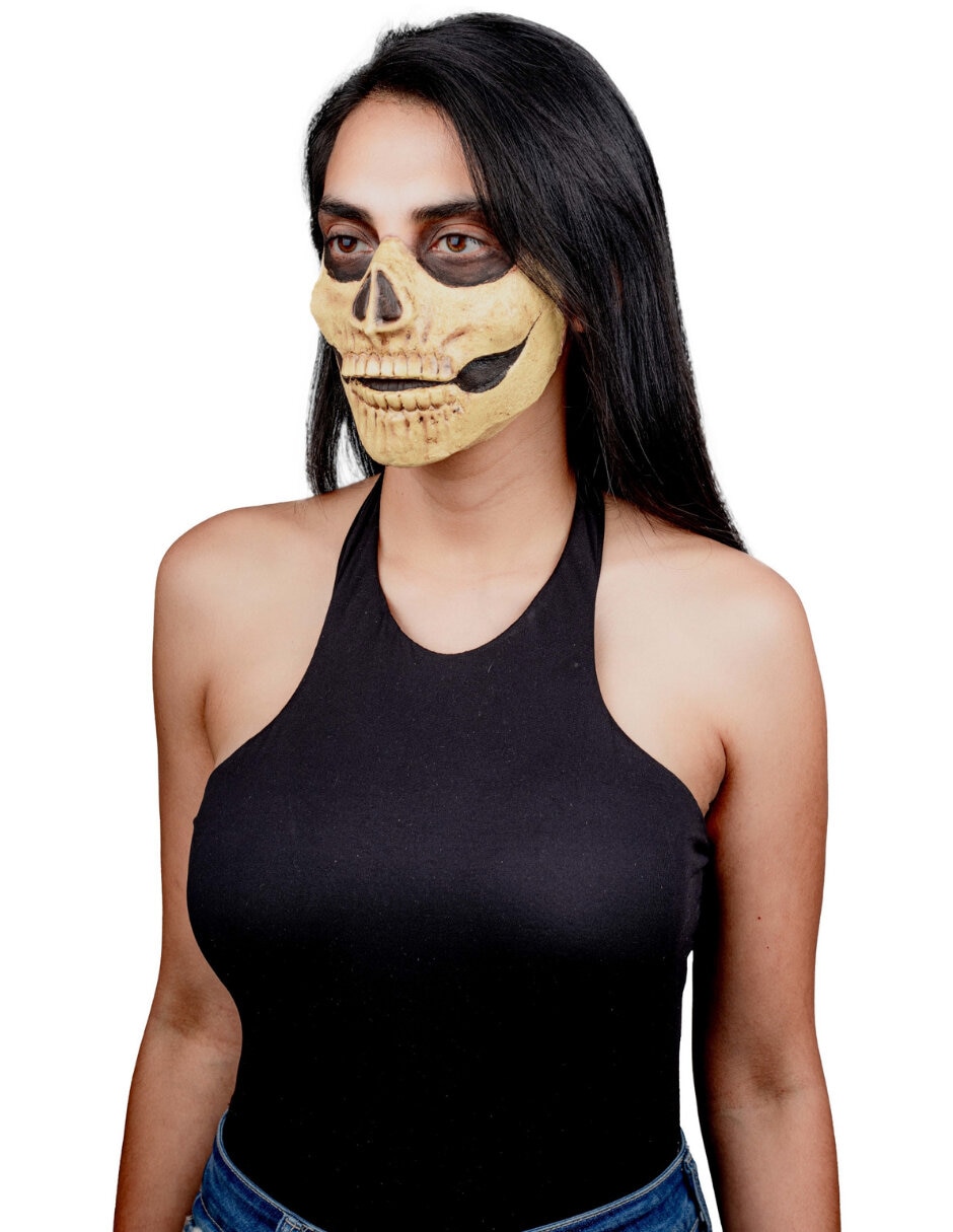 Maquillaje para disfraz de media máscara de calavera efecto especial Rev