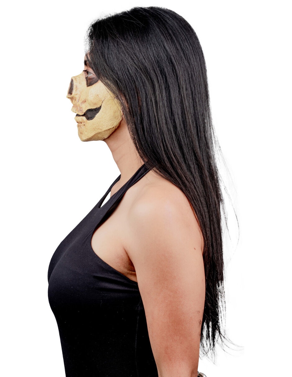 Maquillaje para disfraz de media máscara de calavera efecto especial Rev