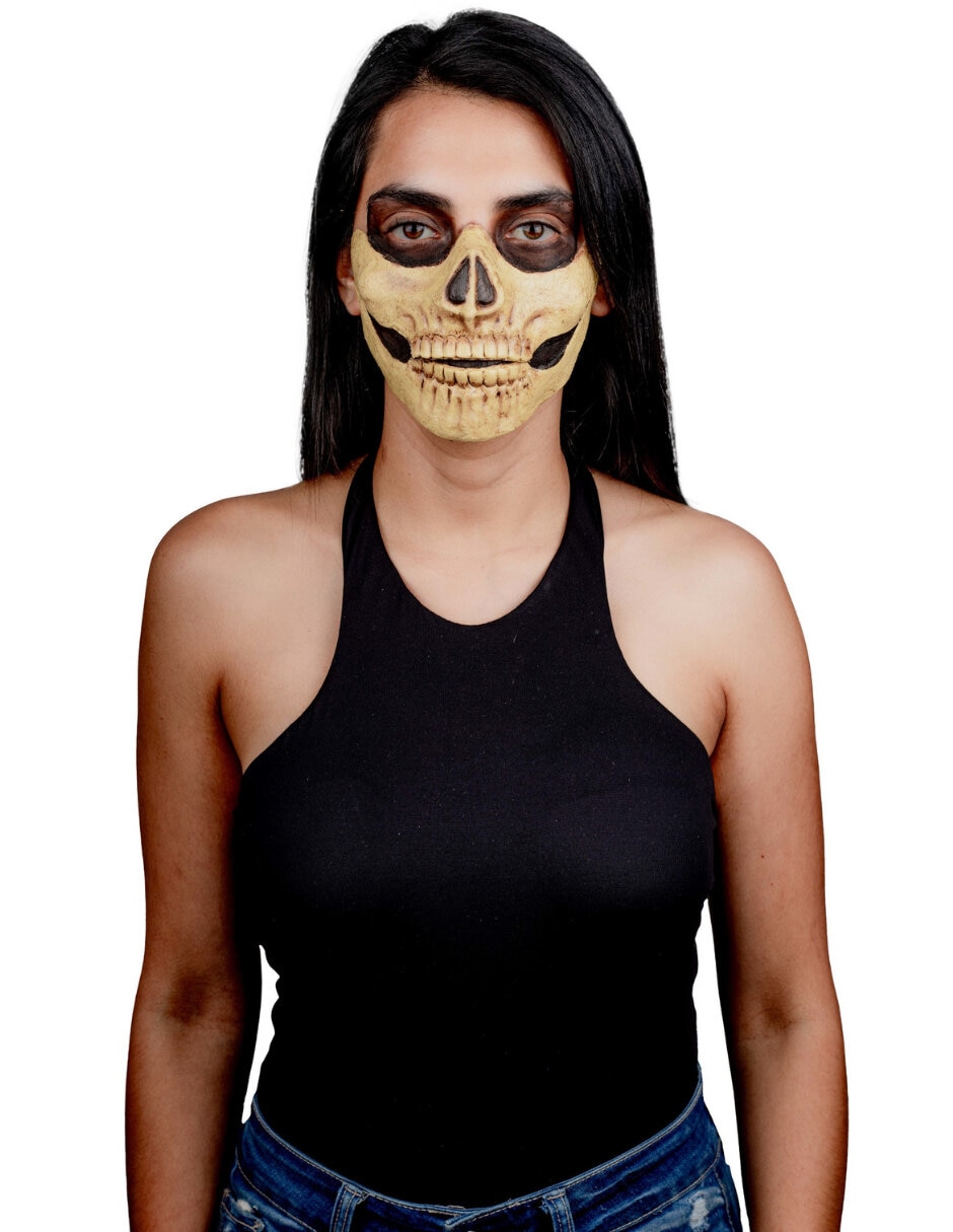 Maquillaje para disfraz de media máscara de calavera efecto especial Rev