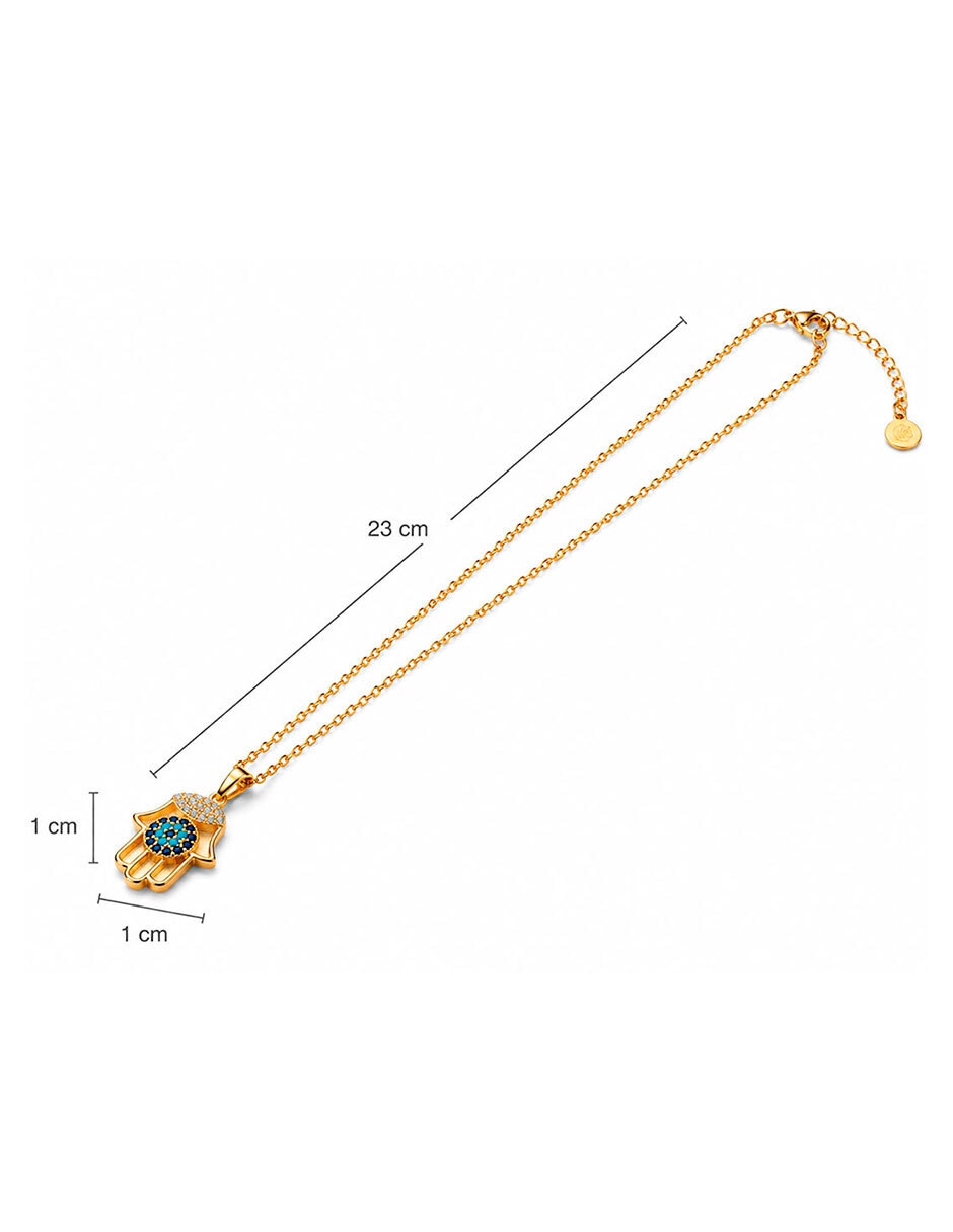 Collar con dije de Mano de Fátima Moon & Self 18 K