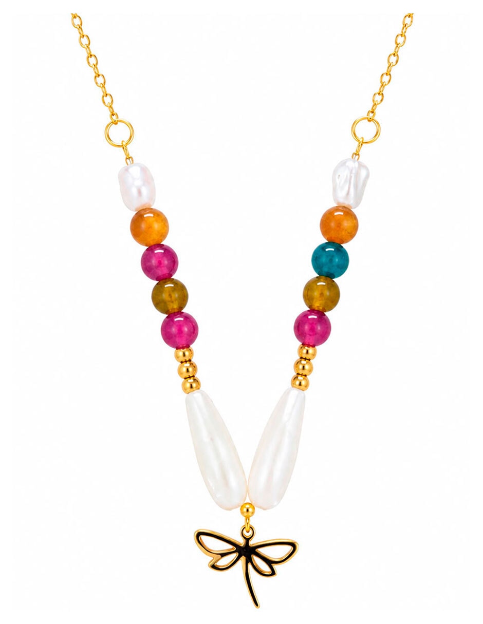Collar con dije de Libélula 18 K