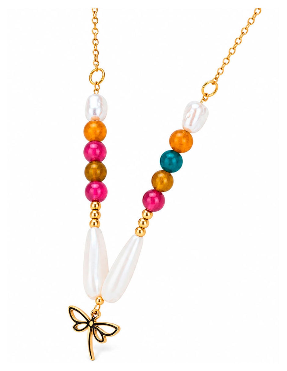 Collar con dije de Libélula Moon & Self 18 K