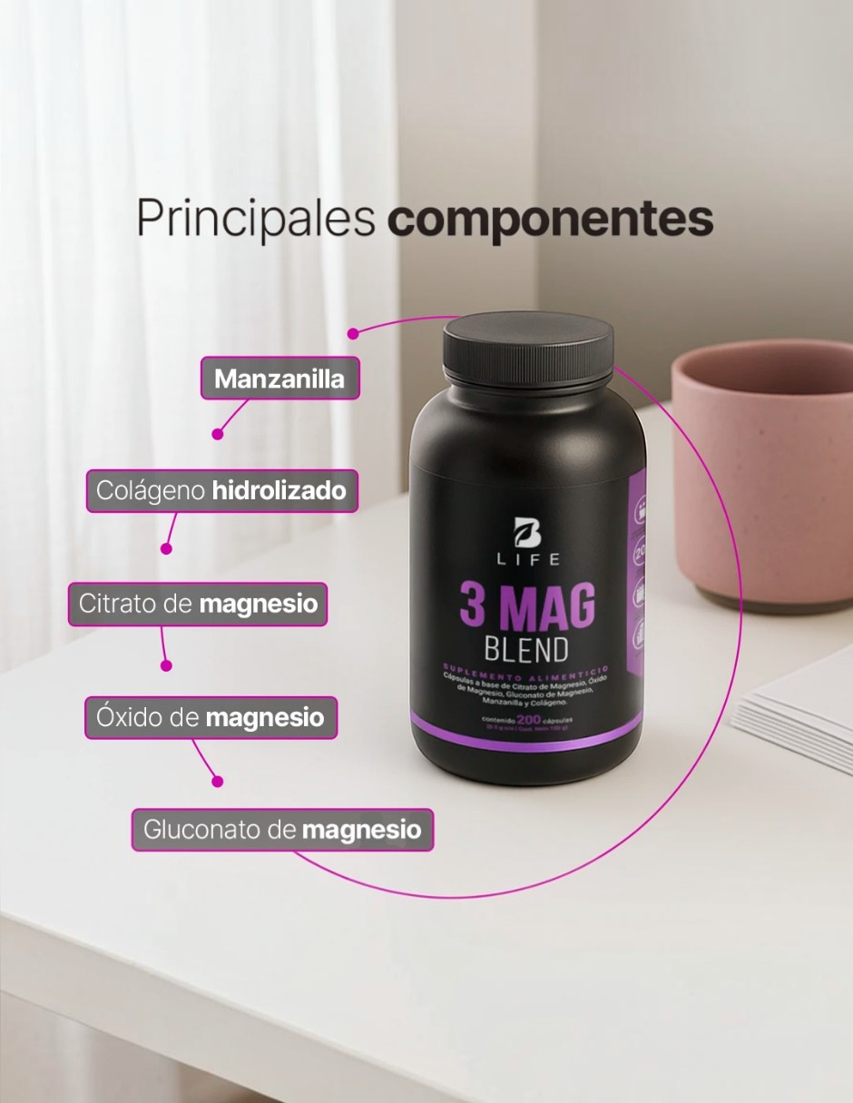 Suplementos alimenticios 3 Mag blend B Life