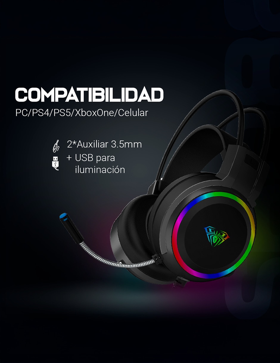 Audífonos gamer Aula alámbrica S608
