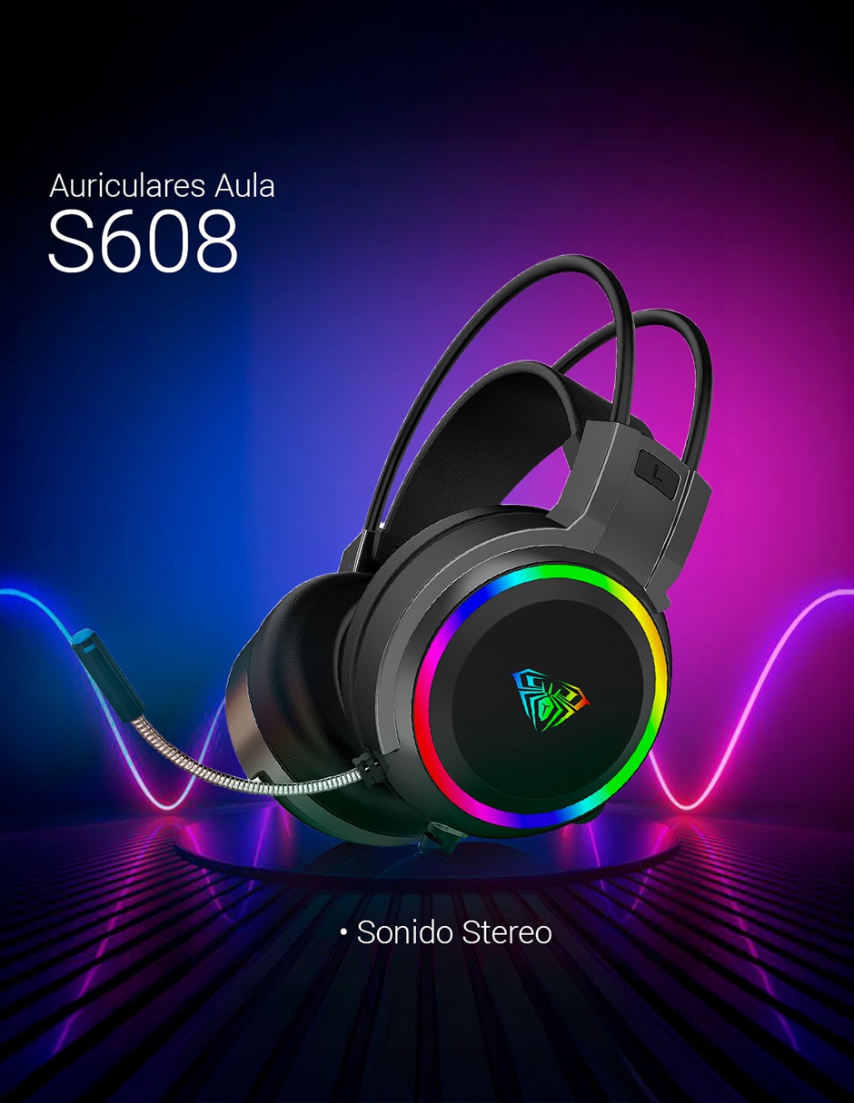 Audífonos gamer Aula alámbrica S608