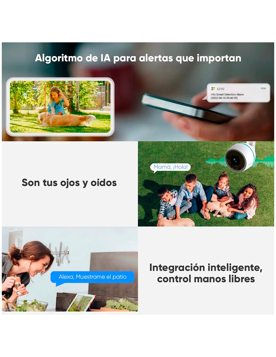 Cámara de seguridad cámara wi-fi de seguridad modelo c3tn inalámbrica full hd 120°para exterior 4