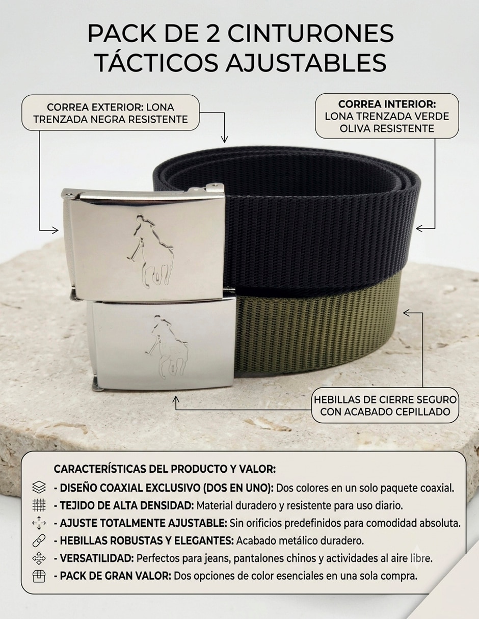 Cinturón/set cinturón para de lona para hombre 4