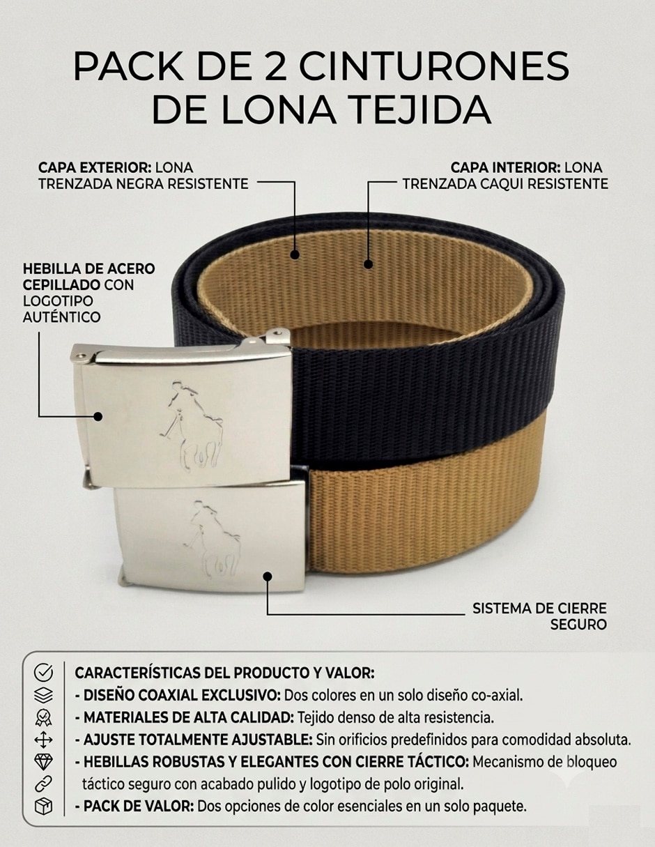 Cinturón/set cinturón para de lona para hombre 2